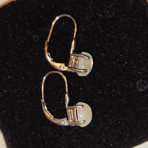 Oval Cloud Opal Earrings - Picture 2 of 3